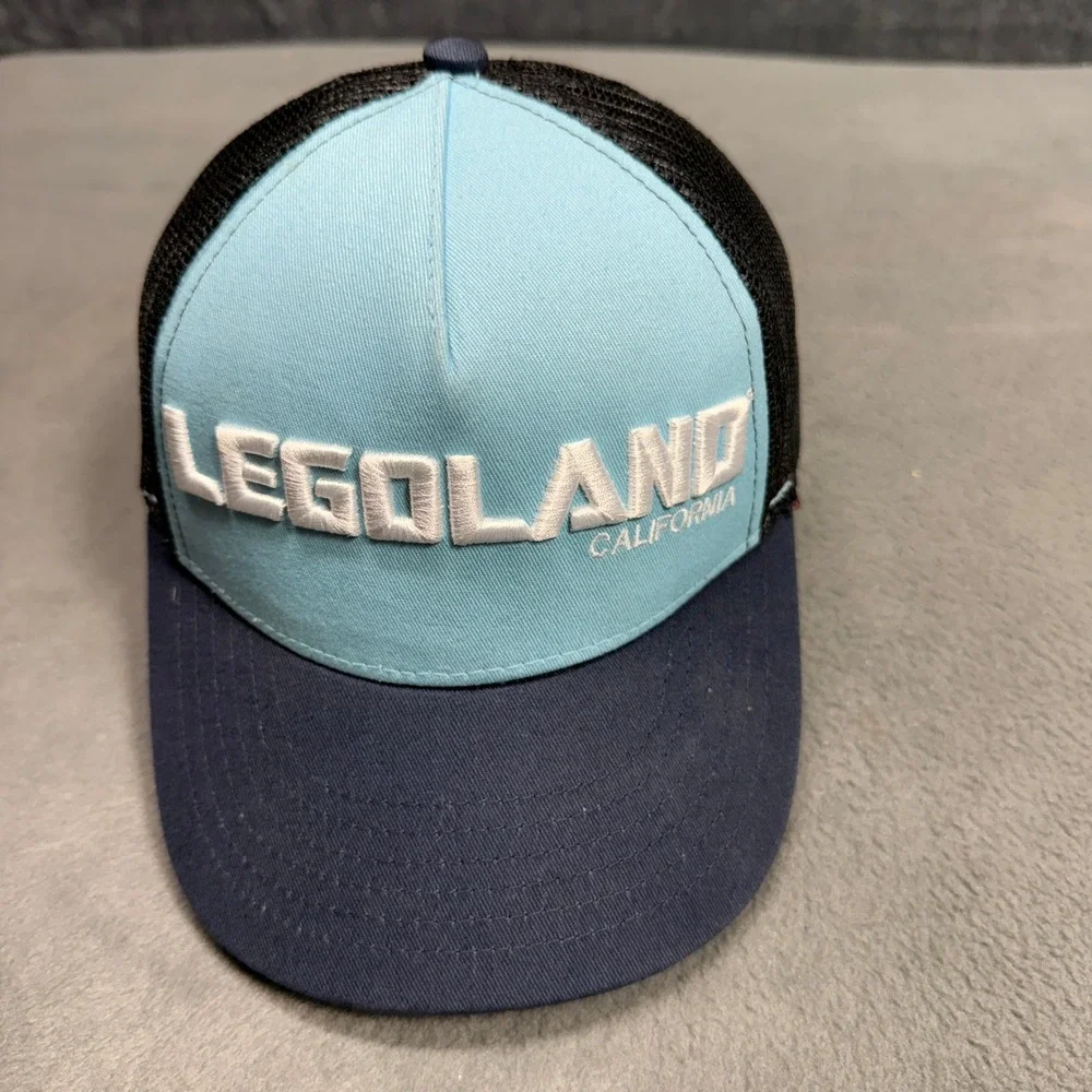 Legoland California Trucker Hat Youth Blue Navy Black Mesh Snapback Baseball Cap